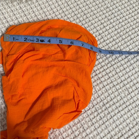 Bright Orange Puff Sleeve Mini Dress - Picture 12 of 13